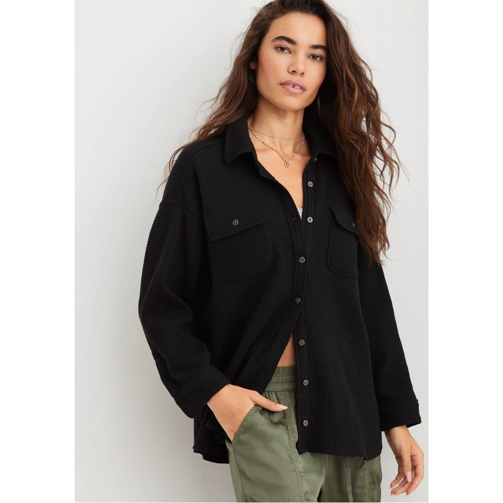 Aerie Lumber Jane Waffle Shirt